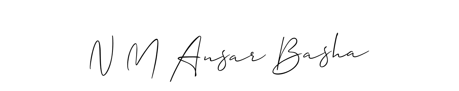 N M Ansar Basha stylish signature style. Best Handwritten Sign (Allison_Script) for my name. Handwritten Signature Collection Ideas for my name N M Ansar Basha. N M Ansar Basha signature style 2 images and pictures png