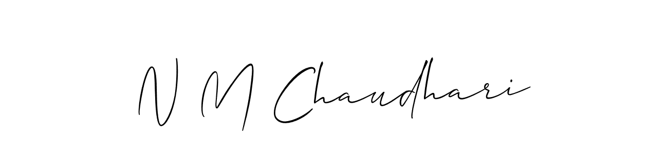 Also You can easily find your signature by using the search form. We will create N M Chaudhari name handwritten signature images for you free of cost using Allison_Script sign style. N M Chaudhari signature style 2 images and pictures png