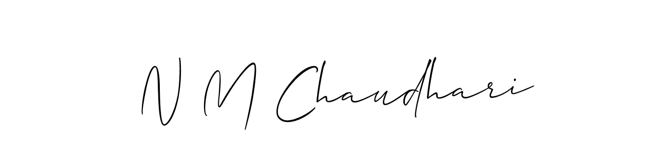 Also You can easily find your signature by using the search form. We will create N M Chaudhari name handwritten signature images for you free of cost using Allison_Script sign style. N M Chaudhari signature style 2 images and pictures png