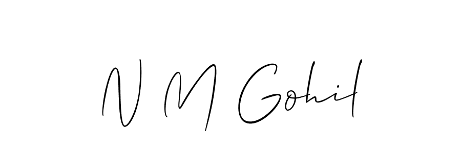 Similarly Allison_Script is the best handwritten signature design. Signature creator online .You can use it as an online autograph creator for name N M Gohil. N M Gohil signature style 2 images and pictures png