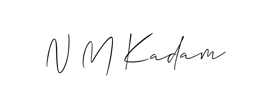 Also You can easily find your signature by using the search form. We will create N M Kadam name handwritten signature images for you free of cost using Allison_Script sign style. N M Kadam signature style 2 images and pictures png