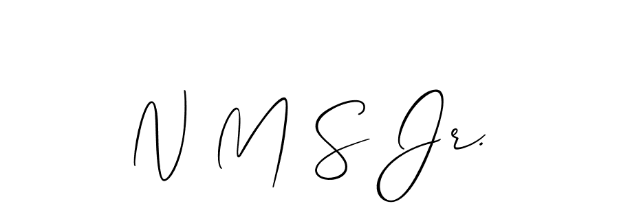 How to make N M S Jr. name signature. Use Allison_Script style for creating short signs online. This is the latest handwritten sign. N M S Jr. signature style 2 images and pictures png