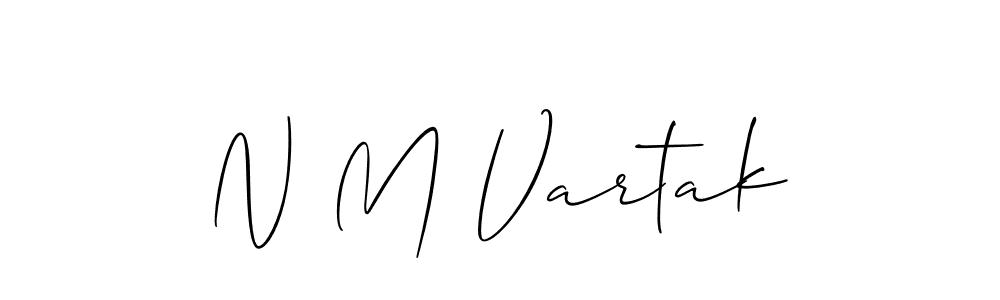 Allison_Script is a professional signature style that is perfect for those who want to add a touch of class to their signature. It is also a great choice for those who want to make their signature more unique. Get N M Vartak name to fancy signature for free. N M Vartak signature style 2 images and pictures png