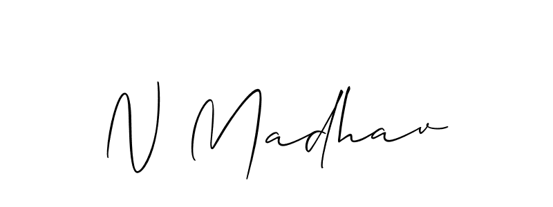 Create a beautiful signature design for name N Madhav. With this signature (Allison_Script) fonts, you can make a handwritten signature for free. N Madhav signature style 2 images and pictures png