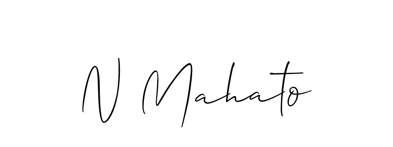 Also You can easily find your signature by using the search form. We will create N Mahato name handwritten signature images for you free of cost using Allison_Script sign style. N Mahato signature style 2 images and pictures png