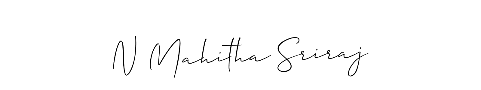 Create a beautiful signature design for name N Mahitha Sriraj. With this signature (Allison_Script) fonts, you can make a handwritten signature for free. N Mahitha Sriraj signature style 2 images and pictures png