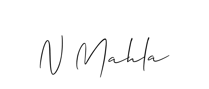 if you are searching for the best signature style for your name N Mahla. so please give up your signature search. here we have designed multiple signature styles  using Allison_Script. N Mahla signature style 2 images and pictures png