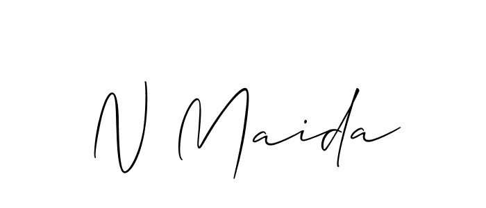Design your own signature with our free online signature maker. With this signature software, you can create a handwritten (Allison_Script) signature for name N Maida. N Maida signature style 2 images and pictures png