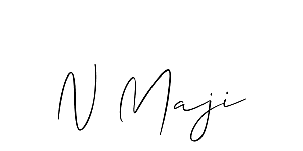 How to make N Maji name signature. Use Allison_Script style for creating short signs online. This is the latest handwritten sign. N Maji signature style 2 images and pictures png