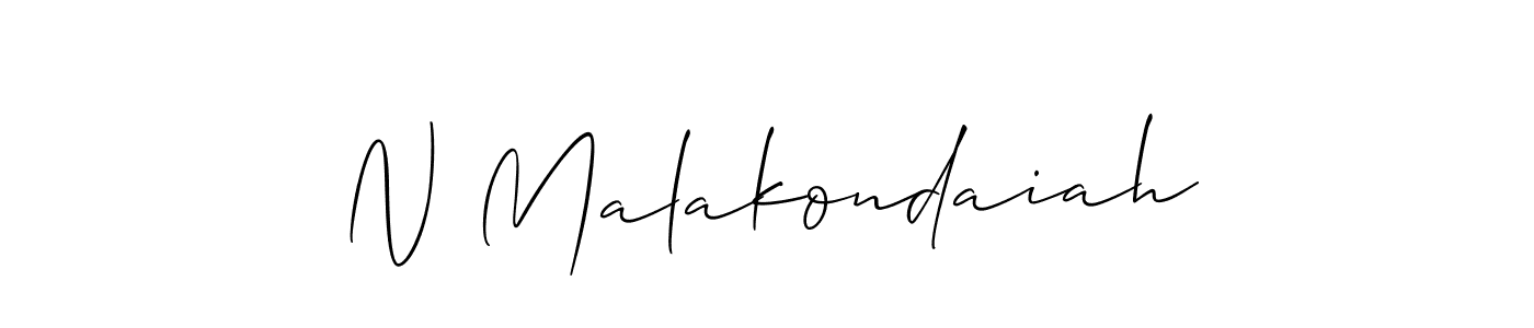 You should practise on your own different ways (Allison_Script) to write your name (N Malakondaiah) in signature. don't let someone else do it for you. N Malakondaiah signature style 2 images and pictures png