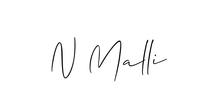 Create a beautiful signature design for name N Malli. With this signature (Allison_Script) fonts, you can make a handwritten signature for free. N Malli signature style 2 images and pictures png