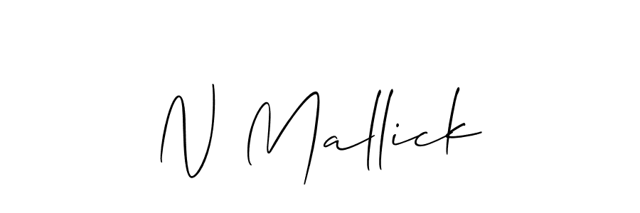 Make a beautiful signature design for name N Mallick. With this signature (Allison_Script) style, you can create a handwritten signature for free. N Mallick signature style 2 images and pictures png