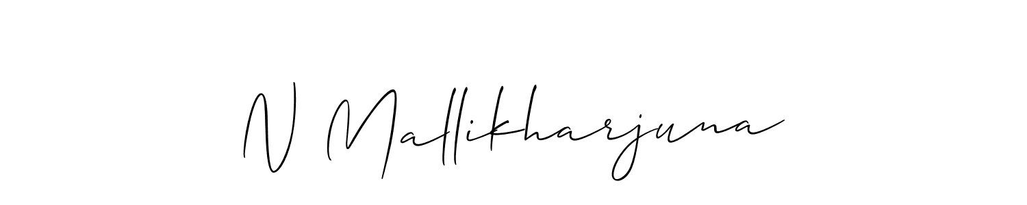 How to make N Mallikharjuna name signature. Use Allison_Script style for creating short signs online. This is the latest handwritten sign. N Mallikharjuna signature style 2 images and pictures png