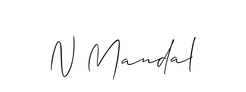 if you are searching for the best signature style for your name N Mandal. so please give up your signature search. here we have designed multiple signature styles  using Allison_Script. N Mandal signature style 2 images and pictures png