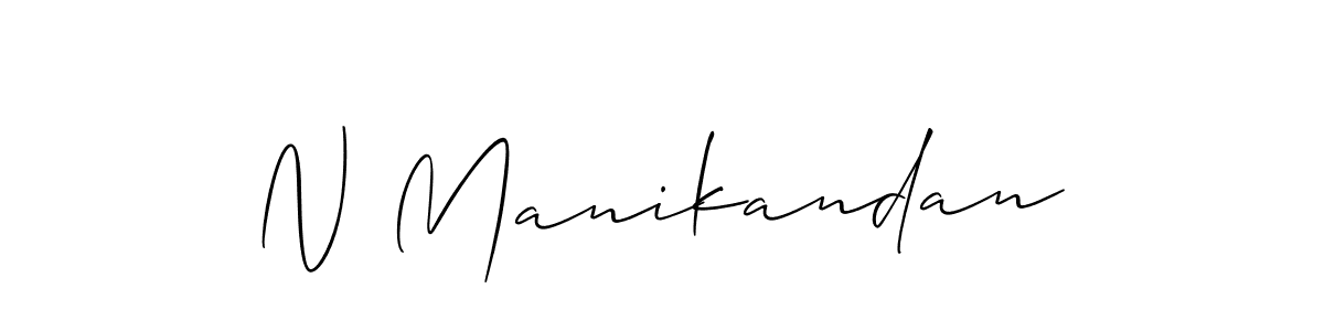 How to make N Manikandan name signature. Use Allison_Script style for creating short signs online. This is the latest handwritten sign. N Manikandan signature style 2 images and pictures png