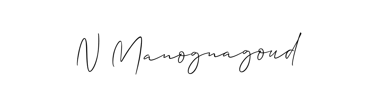 Design your own signature with our free online signature maker. With this signature software, you can create a handwritten (Allison_Script) signature for name N Manognagoud. N Manognagoud signature style 2 images and pictures png