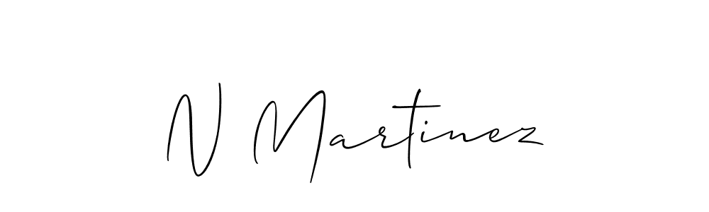 The best way (Allison_Script) to make a short signature is to pick only two or three words in your name. The name N Martinez include a total of six letters. For converting this name. N Martinez signature style 2 images and pictures png