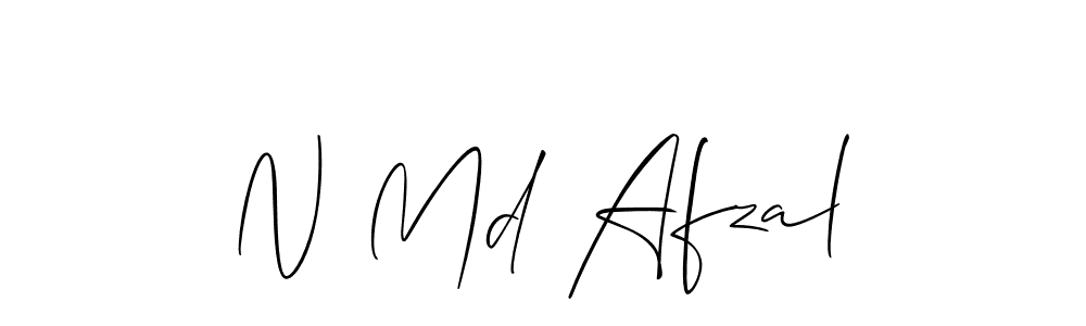 How to make N Md Afzal name signature. Use Allison_Script style for creating short signs online. This is the latest handwritten sign. N Md Afzal signature style 2 images and pictures png