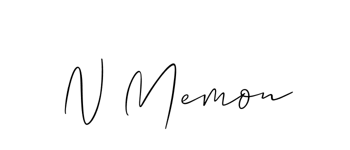 if you are searching for the best signature style for your name N Memon. so please give up your signature search. here we have designed multiple signature styles  using Allison_Script. N Memon signature style 2 images and pictures png