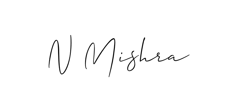 Create a beautiful signature design for name N Mishra. With this signature (Allison_Script) fonts, you can make a handwritten signature for free. N Mishra signature style 2 images and pictures png