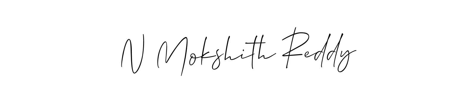 if you are searching for the best signature style for your name N Mokshith Reddy. so please give up your signature search. here we have designed multiple signature styles  using Allison_Script. N Mokshith Reddy signature style 2 images and pictures png