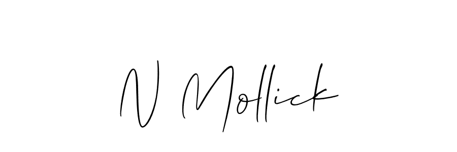 Also we have N Mollick name is the best signature style. Create professional handwritten signature collection using Allison_Script autograph style. N Mollick signature style 2 images and pictures png