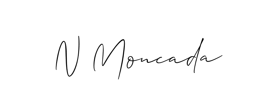 if you are searching for the best signature style for your name N Moncada. so please give up your signature search. here we have designed multiple signature styles  using Allison_Script. N Moncada signature style 2 images and pictures png