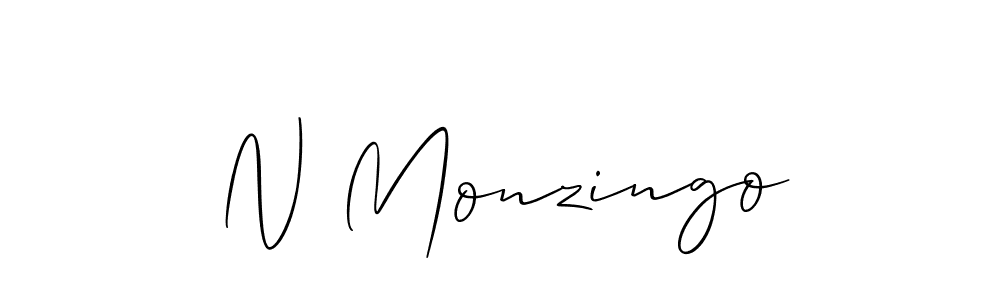 Make a beautiful signature design for name N Monzingo. With this signature (Allison_Script) style, you can create a handwritten signature for free. N Monzingo signature style 2 images and pictures png