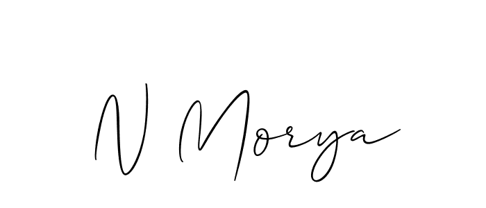 How to make N Morya name signature. Use Allison_Script style for creating short signs online. This is the latest handwritten sign. N Morya signature style 2 images and pictures png