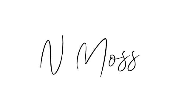 The best way (Allison_Script) to make a short signature is to pick only two or three words in your name. The name N Moss include a total of six letters. For converting this name. N Moss signature style 2 images and pictures png
