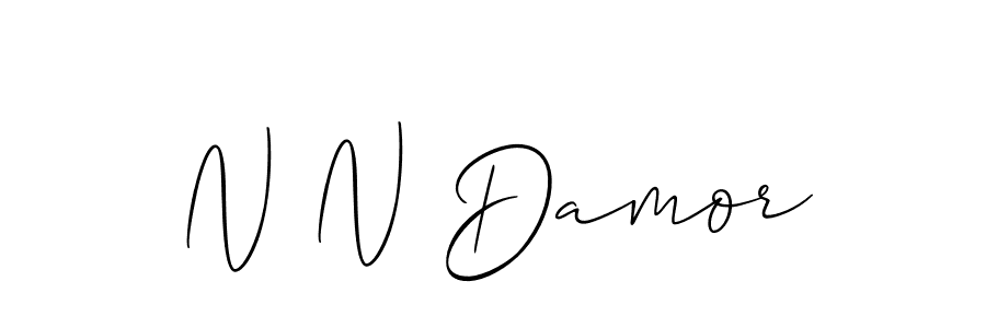 How to make N N Damor signature? Allison_Script is a professional autograph style. Create handwritten signature for N N Damor name. N N Damor signature style 2 images and pictures png