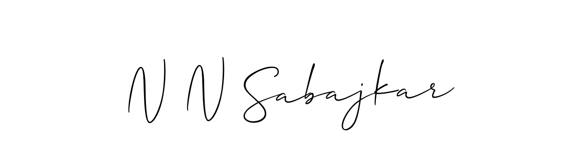 How to make N N Sabajkar signature? Allison_Script is a professional autograph style. Create handwritten signature for N N Sabajkar name. N N Sabajkar signature style 2 images and pictures png