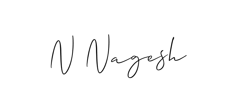 How to make N Nagesh name signature. Use Allison_Script style for creating short signs online. This is the latest handwritten sign. N Nagesh signature style 2 images and pictures png