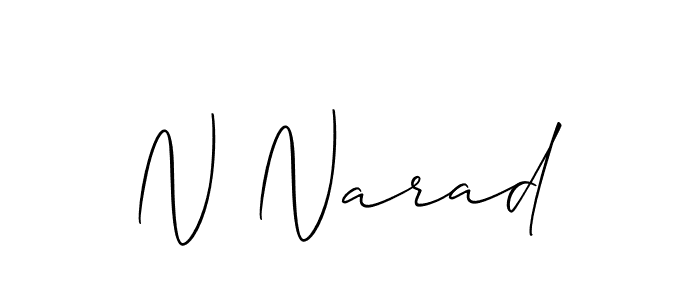 How to make N Narad name signature. Use Allison_Script style for creating short signs online. This is the latest handwritten sign. N Narad signature style 2 images and pictures png