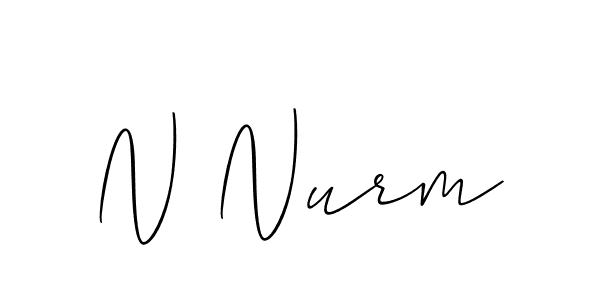 Allison_Script is a professional signature style that is perfect for those who want to add a touch of class to their signature. It is also a great choice for those who want to make their signature more unique. Get N Nurm name to fancy signature for free. N Nurm signature style 2 images and pictures png