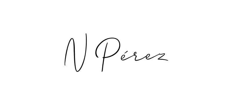 Also You can easily find your signature by using the search form. We will create N Pérez name handwritten signature images for you free of cost using Allison_Script sign style. N Pérez signature style 2 images and pictures png