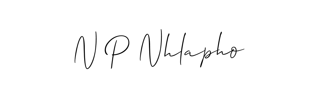 Make a beautiful signature design for name N P Nhlapho. With this signature (Allison_Script) style, you can create a handwritten signature for free. N P Nhlapho signature style 2 images and pictures png
