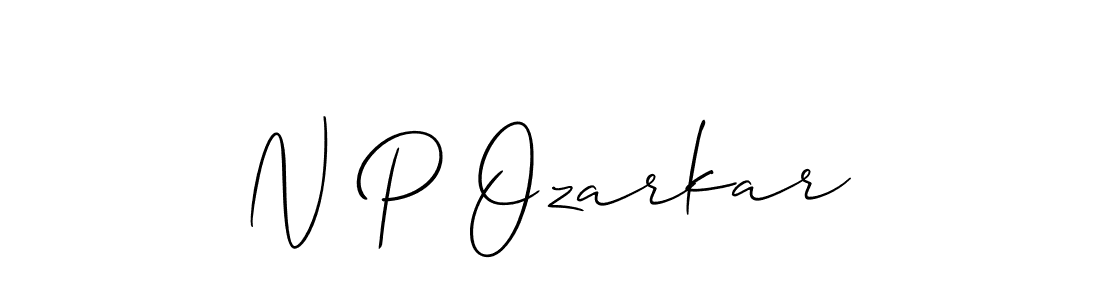 Allison_Script is a professional signature style that is perfect for those who want to add a touch of class to their signature. It is also a great choice for those who want to make their signature more unique. Get N P Ozarkar name to fancy signature for free. N P Ozarkar signature style 2 images and pictures png