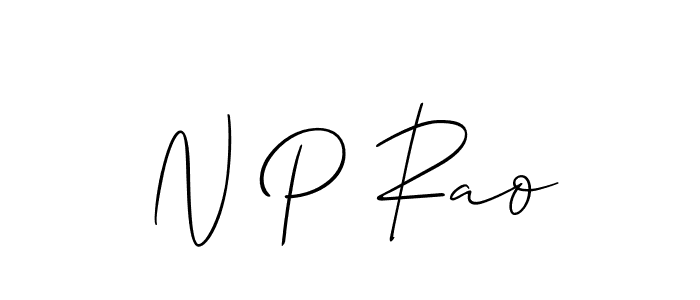 Make a beautiful signature design for name N P Rao. With this signature (Allison_Script) style, you can create a handwritten signature for free. N P Rao signature style 2 images and pictures png