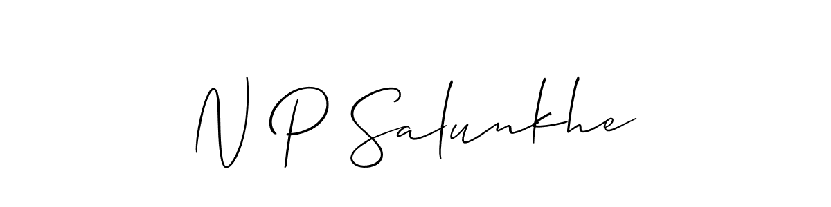 Make a short N P Salunkhe signature style. Manage your documents anywhere anytime using Allison_Script. Create and add eSignatures, submit forms, share and send files easily. N P Salunkhe signature style 2 images and pictures png