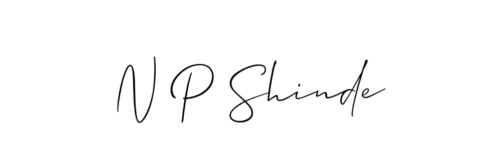 The best way (Allison_Script) to make a short signature is to pick only two or three words in your name. The name N P Shinde include a total of six letters. For converting this name. N P Shinde signature style 2 images and pictures png