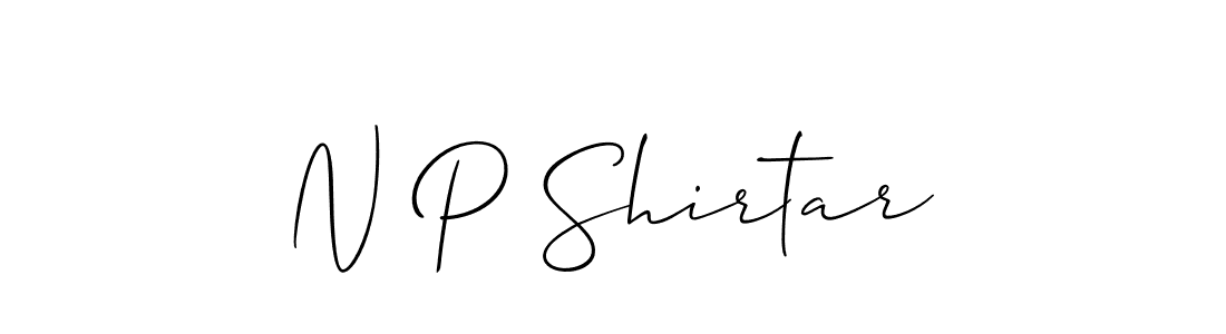 How to make N P Shirtar signature? Allison_Script is a professional autograph style. Create handwritten signature for N P Shirtar name. N P Shirtar signature style 2 images and pictures png