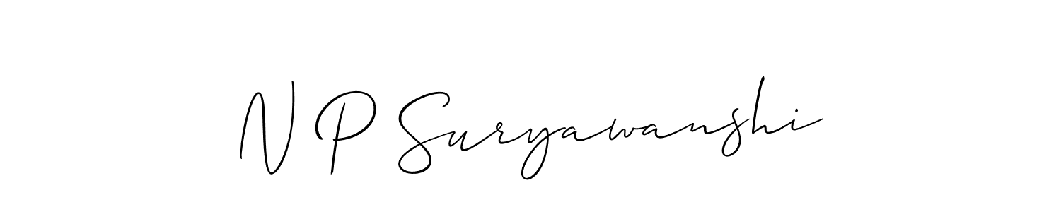 if you are searching for the best signature style for your name N P Suryawanshi. so please give up your signature search. here we have designed multiple signature styles  using Allison_Script. N P Suryawanshi signature style 2 images and pictures png