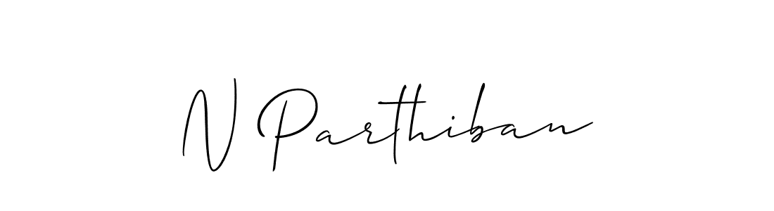 How to make N Parthiban name signature. Use Allison_Script style for creating short signs online. This is the latest handwritten sign. N Parthiban signature style 2 images and pictures png