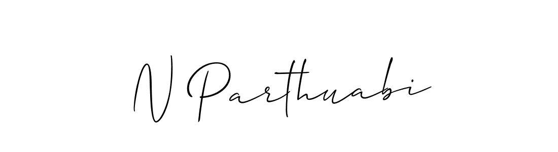 The best way (Allison_Script) to make a short signature is to pick only two or three words in your name. The name N Parthuabi include a total of six letters. For converting this name. N Parthuabi signature style 2 images and pictures png