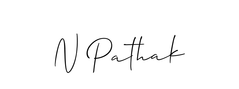 Make a beautiful signature design for name N Pathak. With this signature (Allison_Script) style, you can create a handwritten signature for free. N Pathak signature style 2 images and pictures png