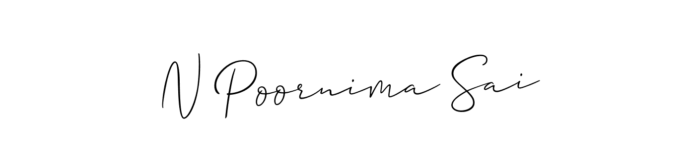 How to Draw N Poornima Sai signature style? Allison_Script is a latest design signature styles for name N Poornima Sai. N Poornima Sai signature style 2 images and pictures png
