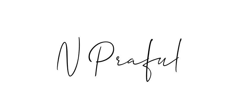 Create a beautiful signature design for name N Praful. With this signature (Allison_Script) fonts, you can make a handwritten signature for free. N Praful signature style 2 images and pictures png