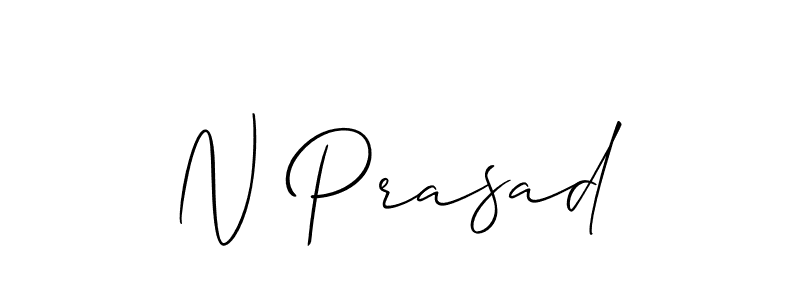 Also You can easily find your signature by using the search form. We will create N Prasad name handwritten signature images for you free of cost using Allison_Script sign style. N Prasad signature style 2 images and pictures png