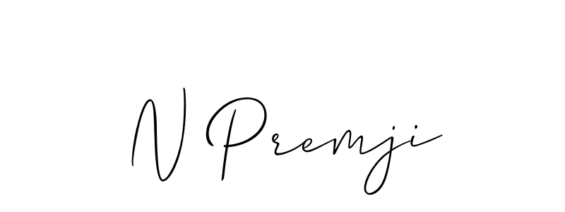 How to Draw N Premji signature style? Allison_Script is a latest design signature styles for name N Premji. N Premji signature style 2 images and pictures png